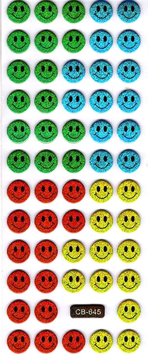 Sticker Kabartmalı Sticker Defter Planlayıcı Etiket (cb645) 16x7 cm- Renkli Gülenyüz