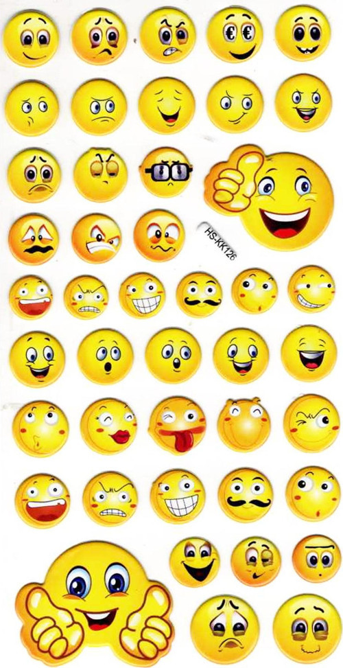 Sticker Kabartmalı Stiker Çıkartma Etiket (HSKK126)-18x9 cm- Komik Emoji