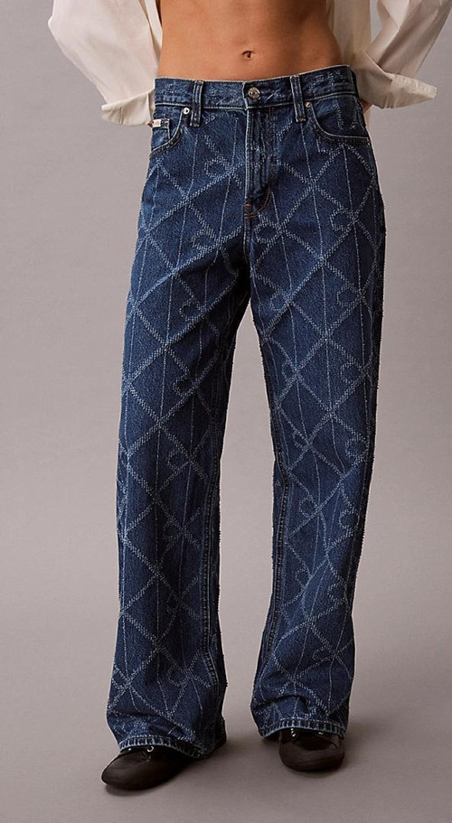 Düşük Bel Bol Kesim CK Atlantic Kadın Mavi Jeans LV047D709G-YY2
