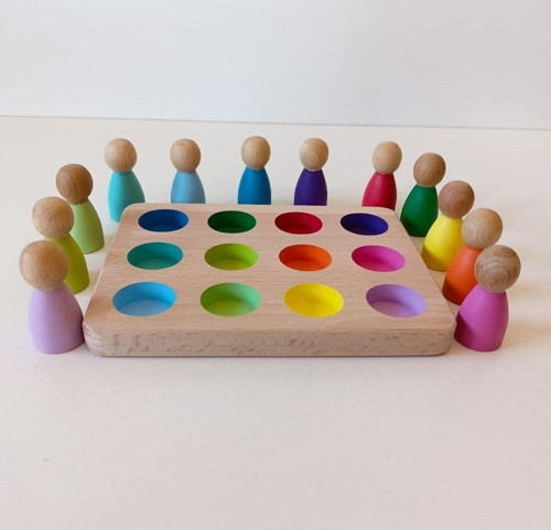 Peg Bebek Ve Tabla Eşleştirme 12 Li Insan Figürleri (Waldorf)