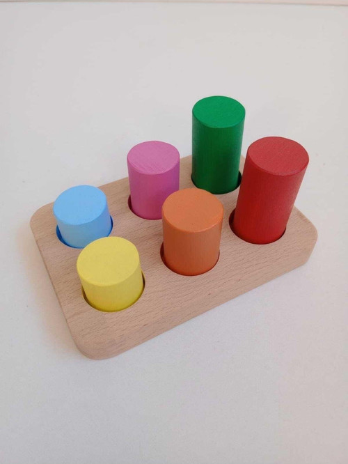 Montessori Eşleştirme Tablalı Silindirler 6 Lı