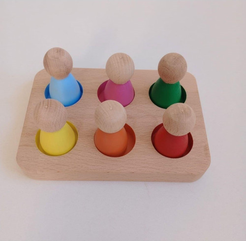 Peg Bebek Ve Tabla Eşleştirme 6 Lı Insan Figürleri (Waldorf)