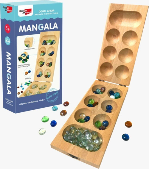 Ahşap Mangala (Renkli Cam Taşlı - Karışık Renkler) Masif Büyük Boy