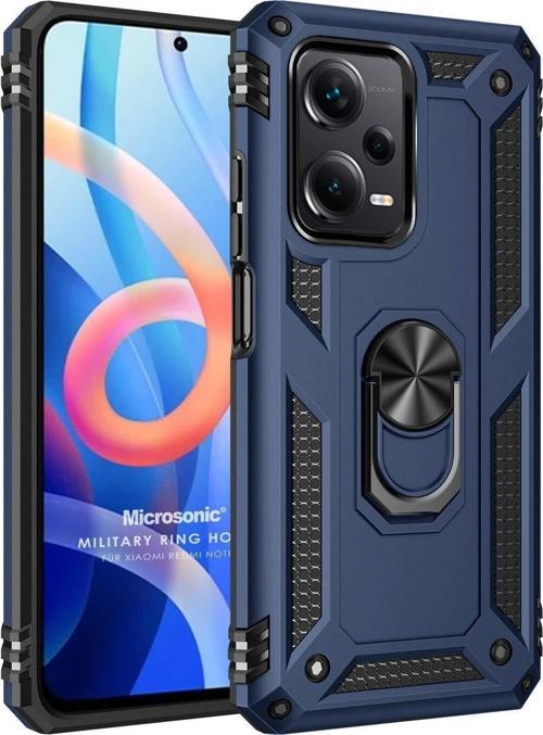 Xiaomi Poco X5 5G Kılıf Military Ring Holder Lacivert