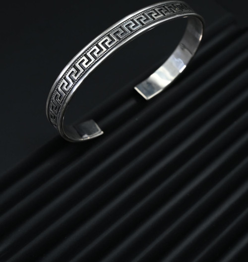 925 Ayar Gümüş İtalyan Model Gümüş Renk Erkek Bileklik FRJ12170-3170-A5