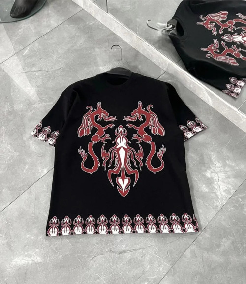 Unisex Bisiklet Yaka Baskılı Oversize TShirt