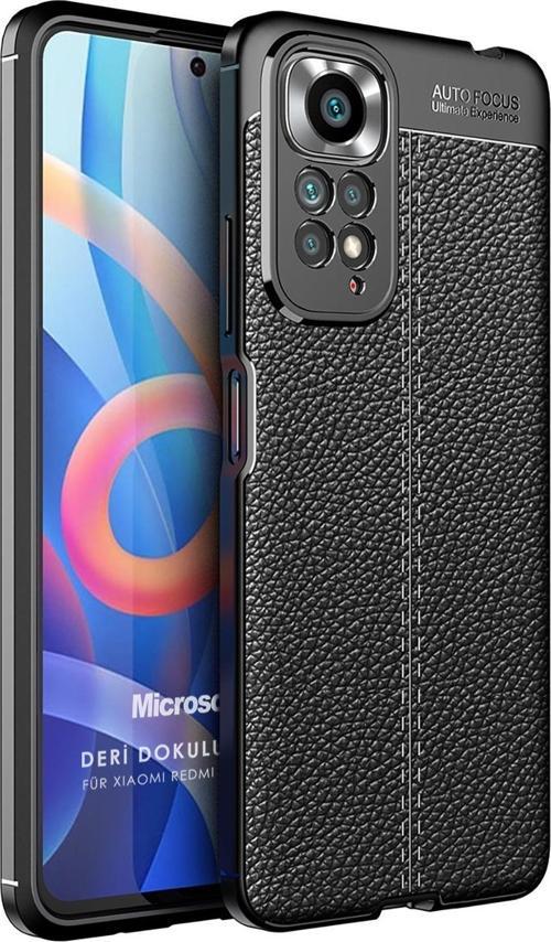 Xiaomi Redmi Note 11S Kılıf Deri Dokulu Silikon Siyah
