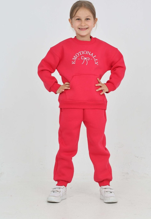 Toontoy Kız Çocuk Fiyonk Nakışlı Eşofman Takım