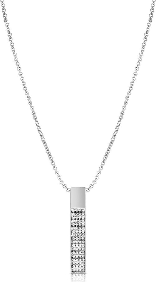 Dikdörtgen Model Zirkon Taşlı Gümüş Renk Kadın Kolye FRJ30437-537-A