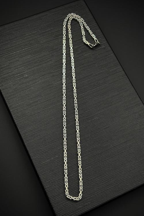 925 Ayar Gümüş İtalyan Model Kral 3 MM Gümüş Renk Kolye FRJ30843-943-A5