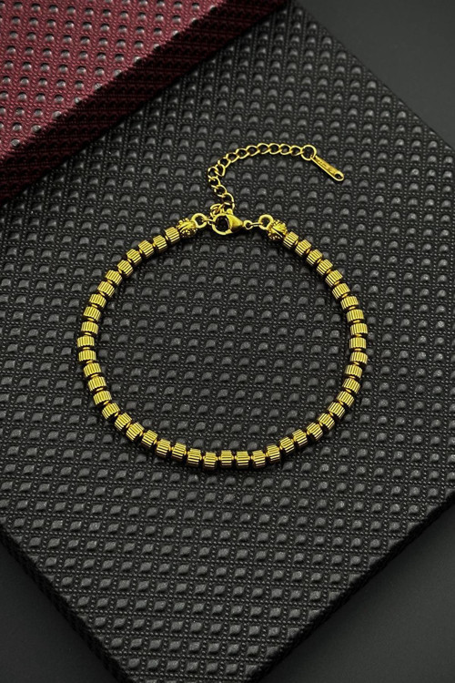 316L Çelik İtalyan Model Altın Renk Erkek Bileklik FRJ12662-3662-G