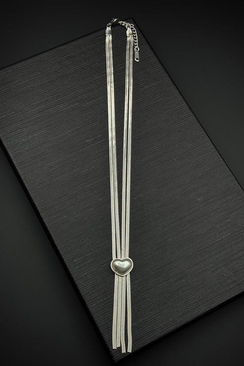 316L Çelik Özel Tasarım Gümüş Renk Kadın Kolye FRJ30879-979-A