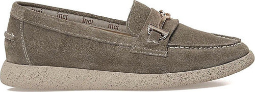 A102042096 5F August 5PR Kadın Hakiki Deri Loafer Ayakkabı Vizon