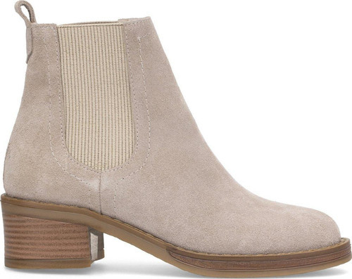 Elit Evelindra Kadın Hakiki Süet Deri Chelsea Bot Bej