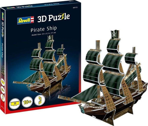 3D Puzzle 00115 Korsan Gemisi, Kafatası bayrağı ile Yelkenli Gemisi 3D Dünyayı Keşfet