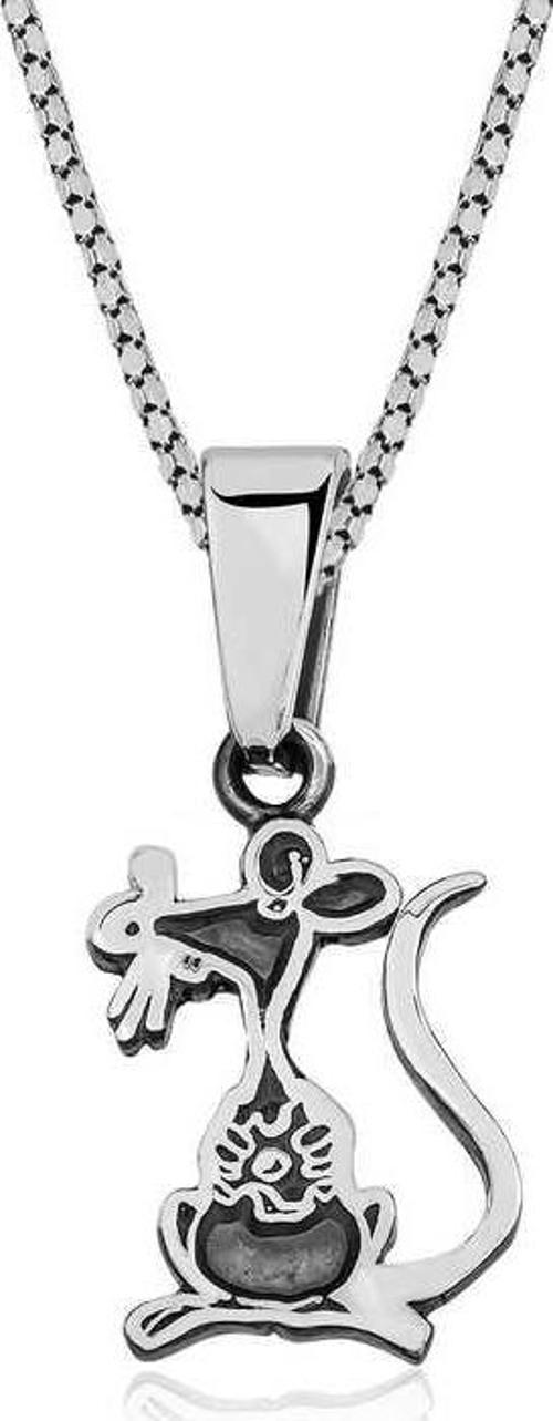 925 Ayar Gümüş Fare Unisex Gümüş Kolye