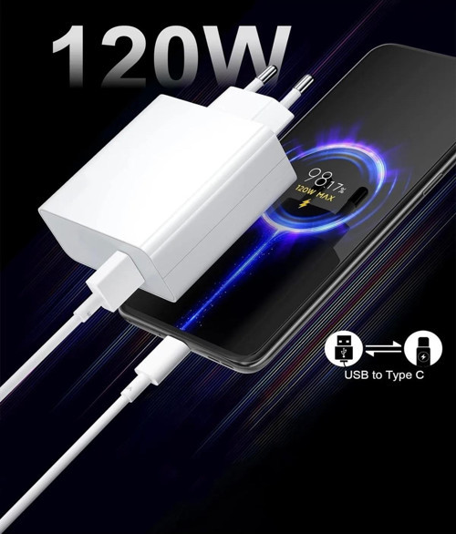 Xiaomi Redmi Samsung Uyumlu 120 Watt Type-C Süper Turbo Hızlı Şarj Aleti (Üst Kalite Ürün)