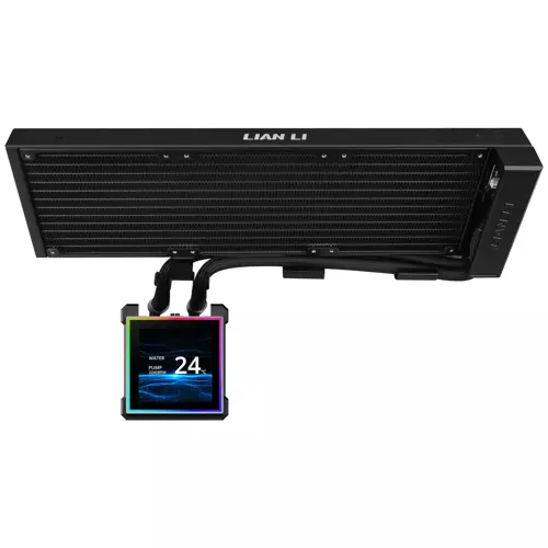 HydroShift II LCD-S 360N AiO sıvı soğutucu, RGB, LCD ekran - fansız, 360 mm, siyah