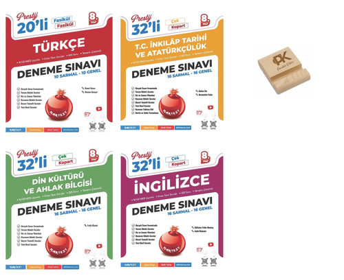 Nartest LGS 8. Sınıf Türkçe İnkılap Din İngilizce Sözel Dersler 4lü Deneme Seti + Telefon Standı