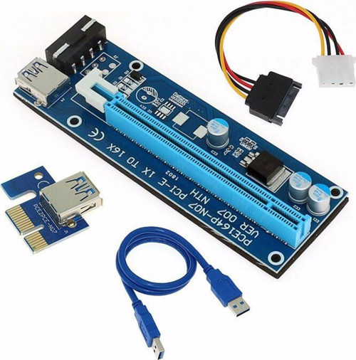 PCI-E USB 3.0 Riser Kartı 1x to 16x Mining-Bitcoin-Crypto