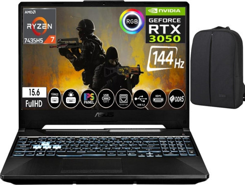Tuf Gaming A15 Amd Ryzen 7 7435HS 32 GB 2 Tb SSD RTX3050 144hz 15.6" WIN11 Pro Fullhd Gaming Laptop