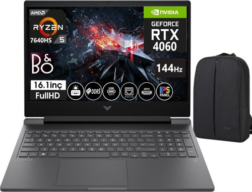 Victus Laptop 16 - Amd Ryzen 5 - 7640HS RTX4060 (8gb) 48GB Ddr5 1tb SSD 16.1 Inç 144Hz IPS Fhd WINDOWS11 Pro Taşınabilir