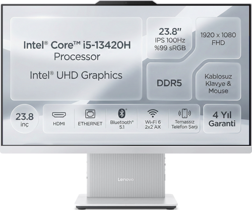 IdeaCentre 24IRH9 i5-13420H 32GB 512GB SSD 23.8" FHD Windows 11 Pro All In One Pc F0HN0053TR 009