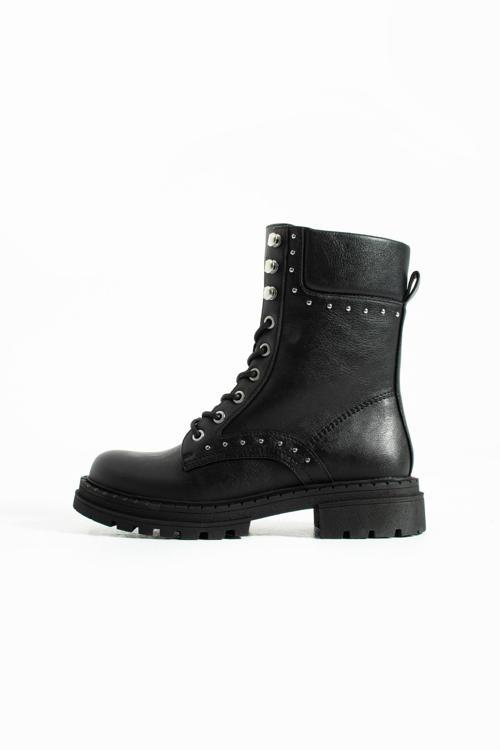 Kadın Siyah Vegan Deri Bot Trok Detaylı Şık Tasarım ve Modern Çizgi