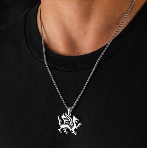 925 Ayar Gümüş Ejderha Erkek Gümüş Kolye