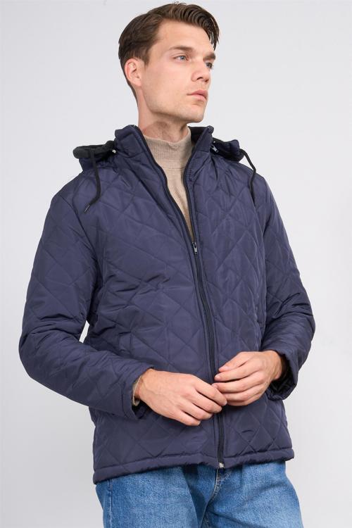 Oker 1001 Lacivert Erkek Promosyon Kapüşonlu Kapitone Mont