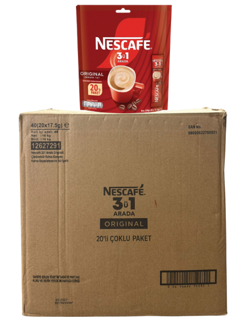3 Ü 1 Arada Original Kahve 20 Lİ * 40 Adet