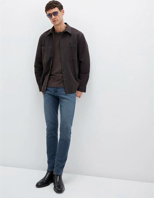 Mavı M0042490667 James Foggy Ink Mavı Black Erkek Skınny Denım Pantolon