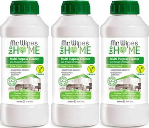 3 Adet Farması Mr Wıpes Konsantre Çok Amaçlı Temizleyici Beyaz Sabun Kokulu 500 ml