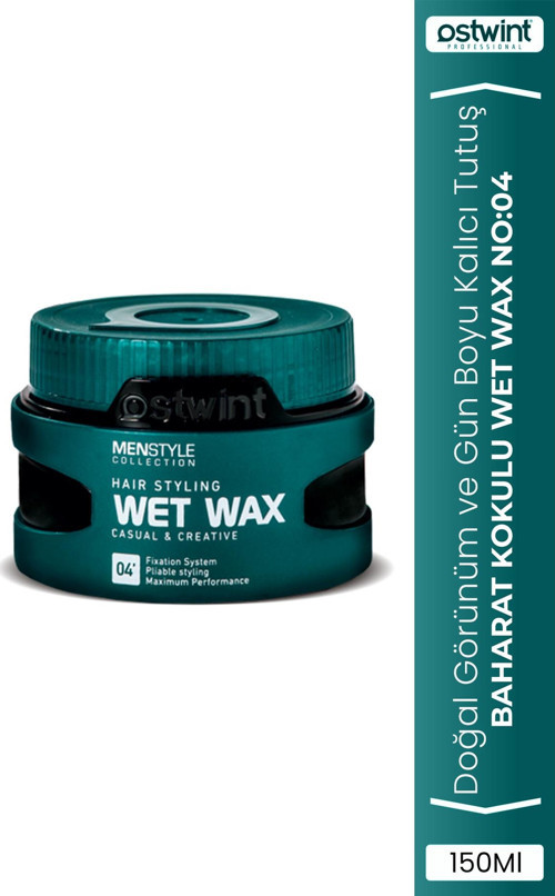 Profesyonel Saç Şekillendirici Wet Wax, Doğal Ve Güçlü Tutuş, Uzun Süreli Etki, No:04 Wet Wax 150ml