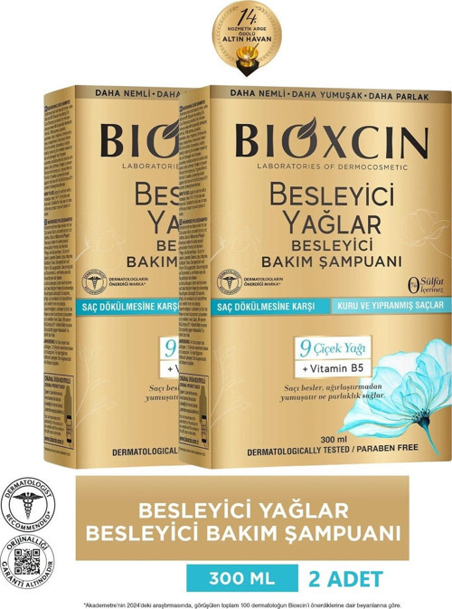 Besleyici Yağlar Kuru Ve Yıpranmış Saçlar Için Şampuan 2x300 ml