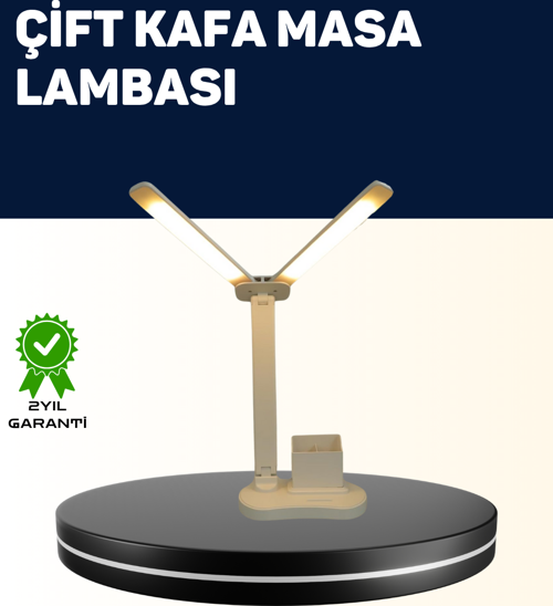 Ayarlanabilir Kısılabilir LED Masa Lambası | Entegre Kalemlik ve Telefon Tutucu Özellikli