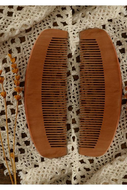 2'Li Ahşap Tarak, Kiraz Ağacından Tarak, Doğal Tahta Tarak, Bebek Çocuk Tarağı