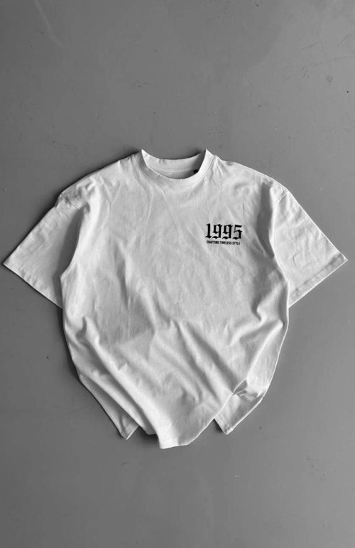 Baskılı Oversize Bisiklet Yaka Tshirt