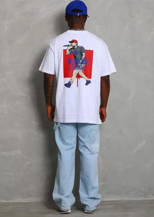 Unisex Oversize Baskılı Bisiklet Yaka TShirt