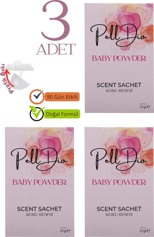 3'Lü Baby Powder Ayakkabılık Dolap Ve Çekmece Parfümlü Kese Kokusu Oda Koku Kesesi