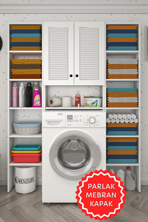 membran çamaşır makinesi dolabı veronikamaksduble byzbyz panjur 180*126*20 mebran kapak MDF gövde arkalıksız ra