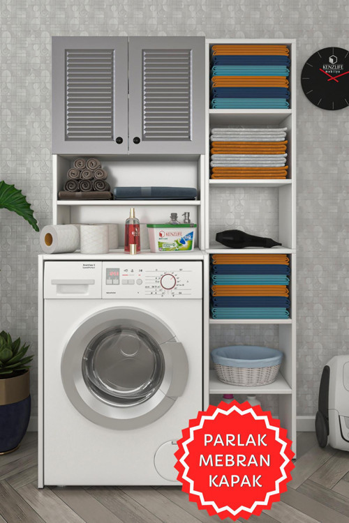 membran çamaşır makinesi dolabı hayzummaks gribyz panjur 180*66*55 mebran kapak MDF gövde