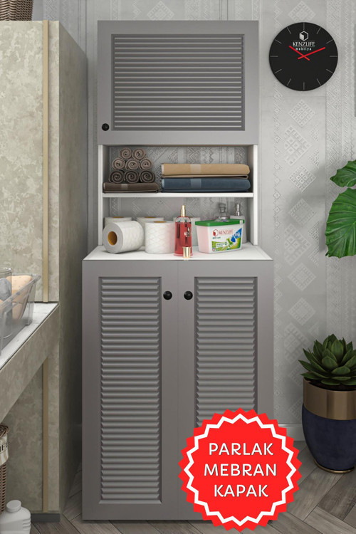 membran çamaşır makinesi dolabı kasparov gribyz panjur 180*066*55-20 mebran kapak MDF gövde banyo kapaklı arkal
