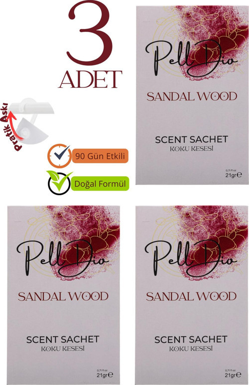 3'Lü Sandal Wood Ayakkabılık Dolap Ve Çekmece Parfümlü Kese Kokusu Oda Koku Kesesi