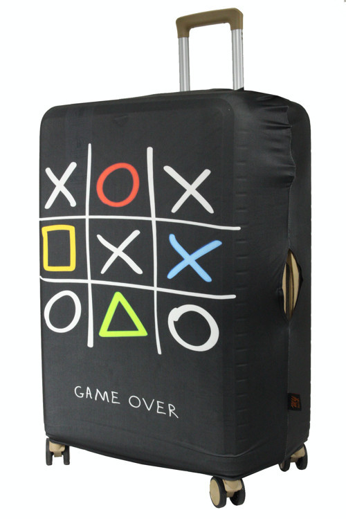 (My#154 GAME OVER) VALİZ İÇİN KILIF Siyah-Orta Boy
