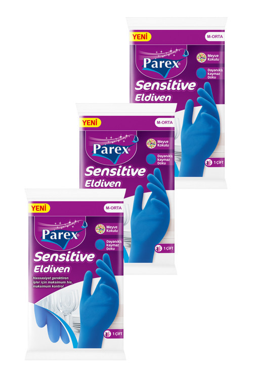 Sensitive Eldiven Orta Boy Üçlü Paket