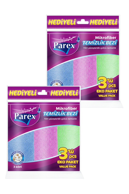 Mikrofiber Karışık Renkli 3 Adet Temizlik Bezi 2 Paket
