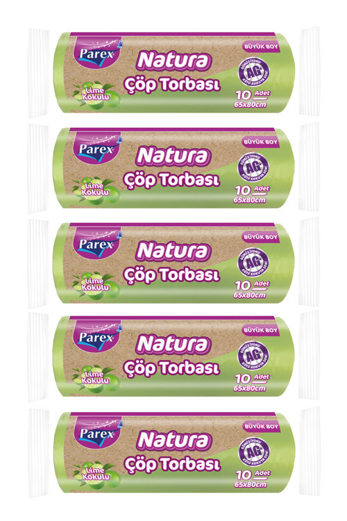 Natura 10'lu Çöp Torbası Büyük Boy 65 x 80 cm Beşli Paket