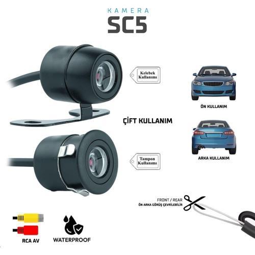 Sentinel SC5 Araç Ön/Arka Görüş Kamerası – Çift Montaj Seçenekli (Kelebek + Tampon)
