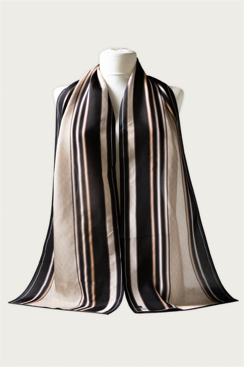 100% Silk Headscarf for Women - 12"x 27"/30 * 170cm Hair Scarf Silk Headscarf Bandanas Rectangular Silk, Monogram, 60348